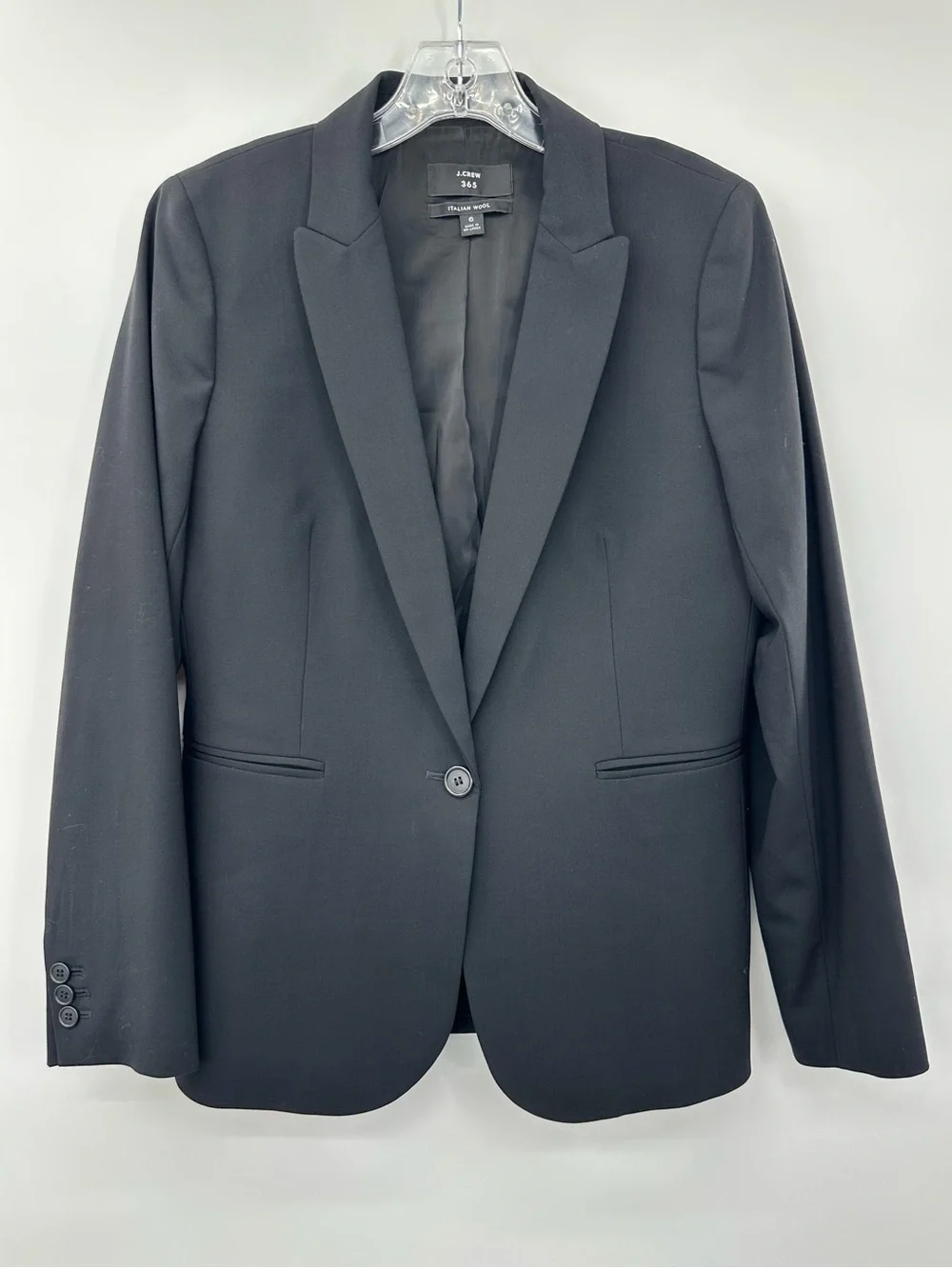 J.Crew 365 Black Italian Wool Blazer size 6